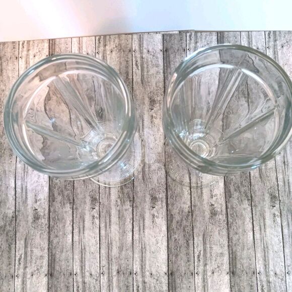 Vintage Libbey Glass Company Clear Pressed Glass Soda Fountain Sundae Glasses - Picture 6 of 10